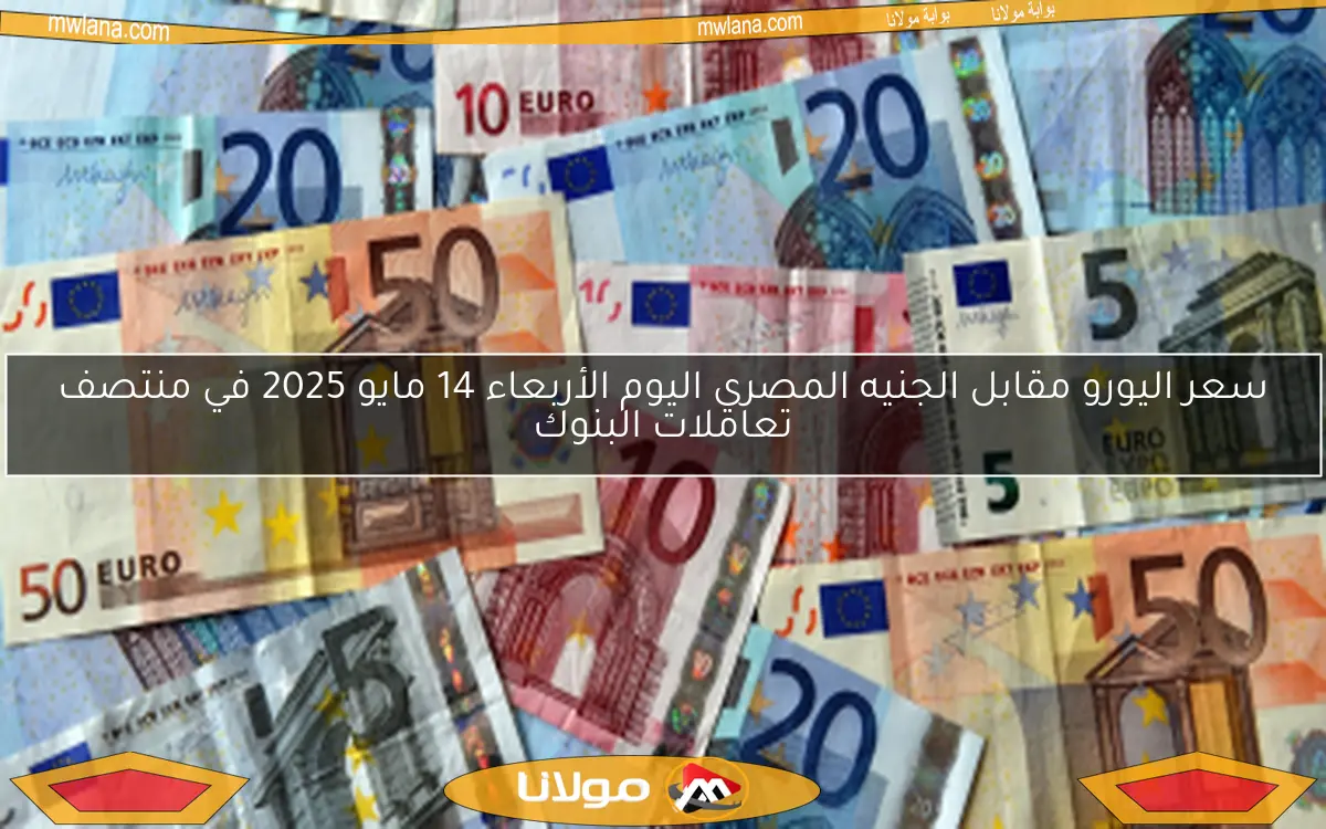 سعر اليورو مقابل الجنيه المصري اليوم الأربعاء 14 مايو 2025 في منتصف تعاملات البنوك