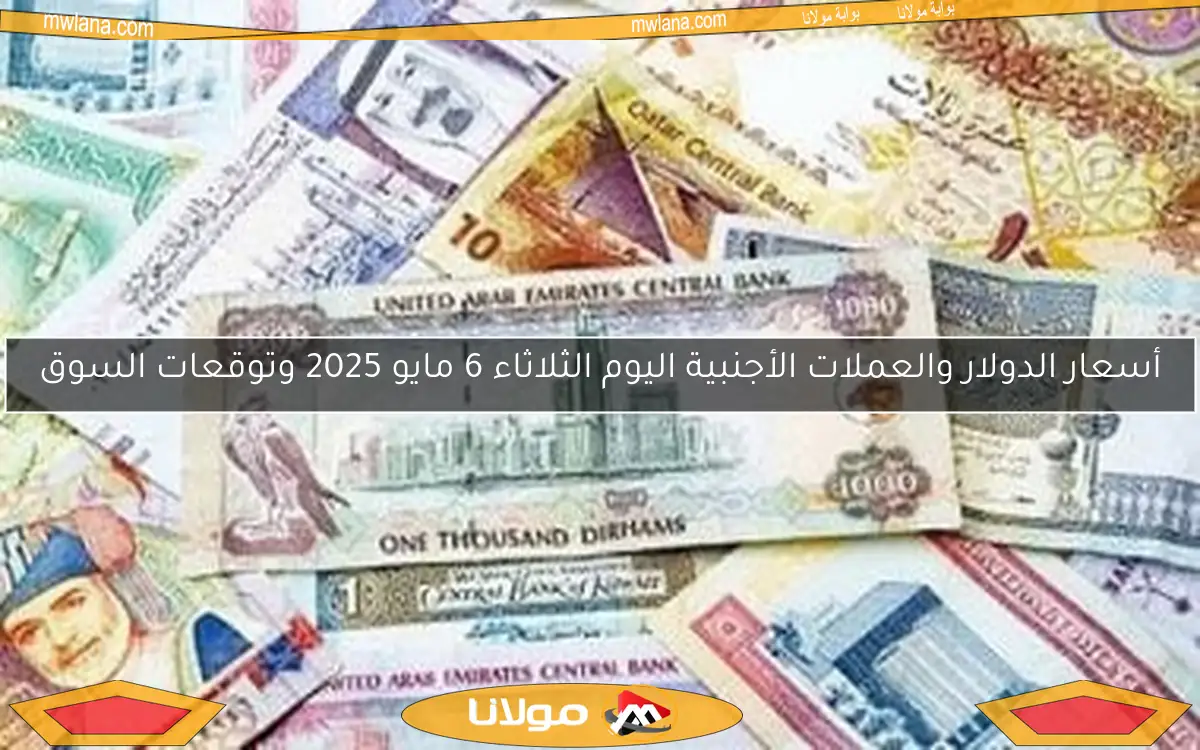 أسعار الدولار والعملات الأجنبية اليوم الثلاثاء 6 مايو 2025 وتوقعات السوق