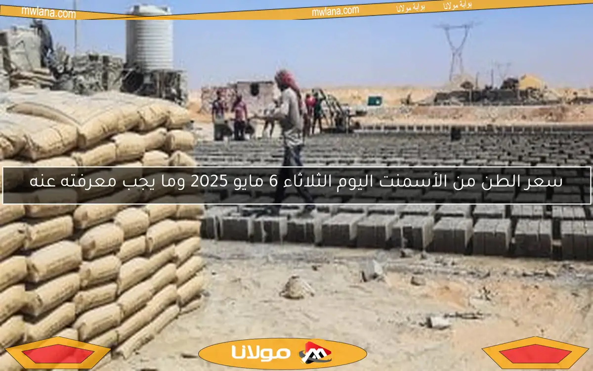سعر الطن من الأسمنت اليوم الثلاثاء 6 مايو 2025 وما يجب معرفته عنه