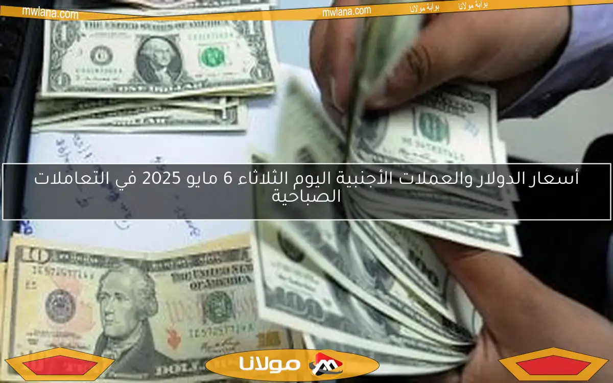 أسعار الدولار والعملات الأجنبية اليوم الثلاثاء 6 مايو 2025 في التعاملات الصباحية