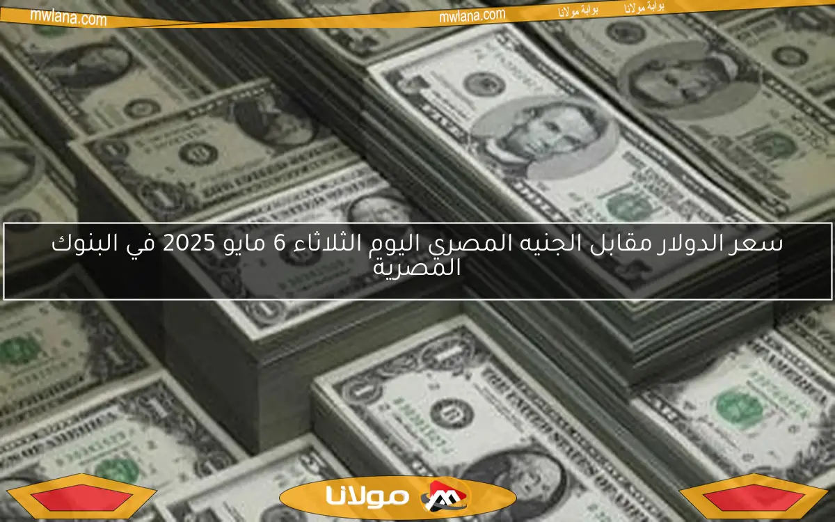 سعر الدولار مقابل الجنيه المصري اليوم الثلاثاء 6 مايو 2025 في البنوك المصرية