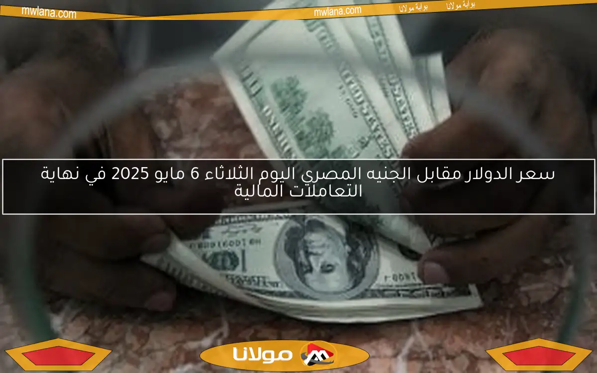 سعر الدولار مقابل الجنيه المصري اليوم الثلاثاء 6 مايو 2025 في نهاية التعاملات المالية