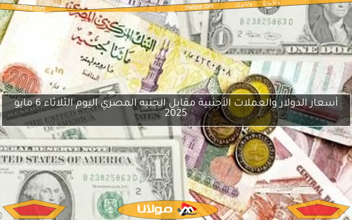 أسعار الدولار والعملات الأجنبية مقابل الجنيه المصري اليوم الثلاثاء 6 مايو 2025
