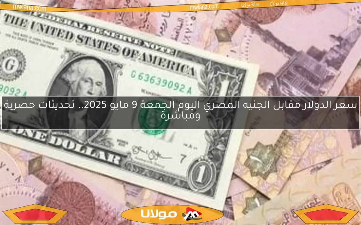 سعر الدولار مقابل الجنيه المصري اليوم الجمعة 9 مايو 2025.. تحديثات حصرية ومباشرة