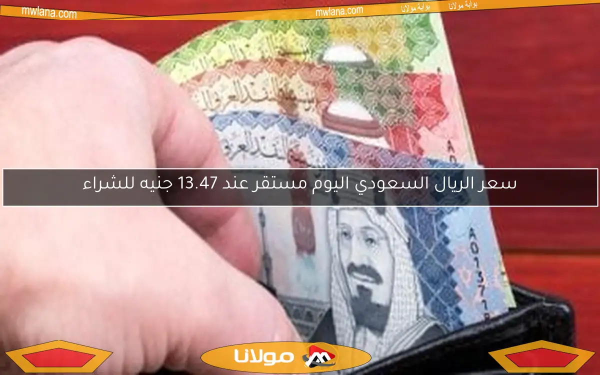 سعر الريال السعودي اليوم مستقر عند 13.47 جنيه للشراء