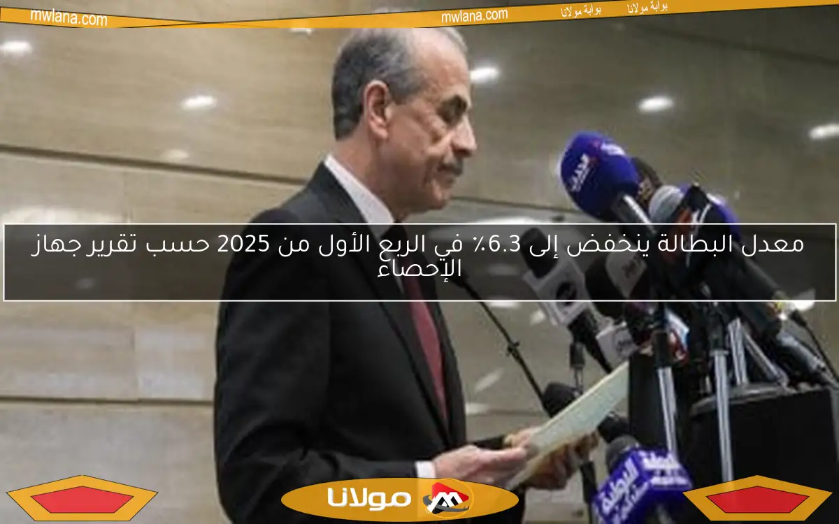 معدل البطالة ينخفض إلى 6.3٪ في الربع الأول من 2025 حسب تقرير جهاز الإحصاء