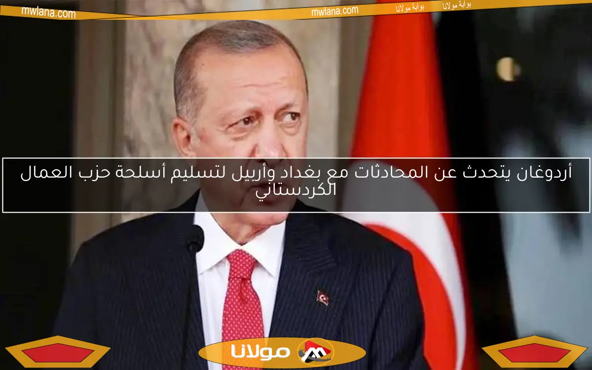 أردوغان يتحدث عن المحادثات مع بغداد وأربيل لتسليم أسلحة حزب العمال الكردستاني