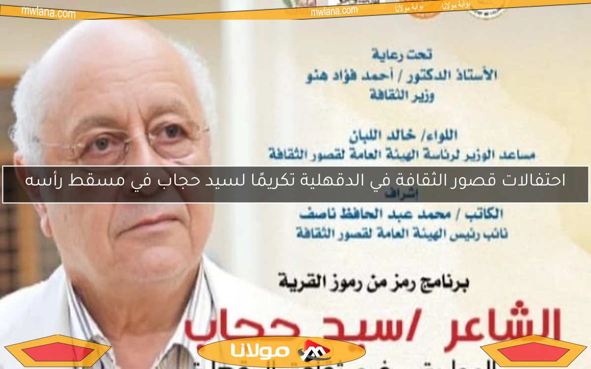 احتفالات قصور الثقافة في الدقهلية تكريمًا لسيد حجاب في مسقط رأسه