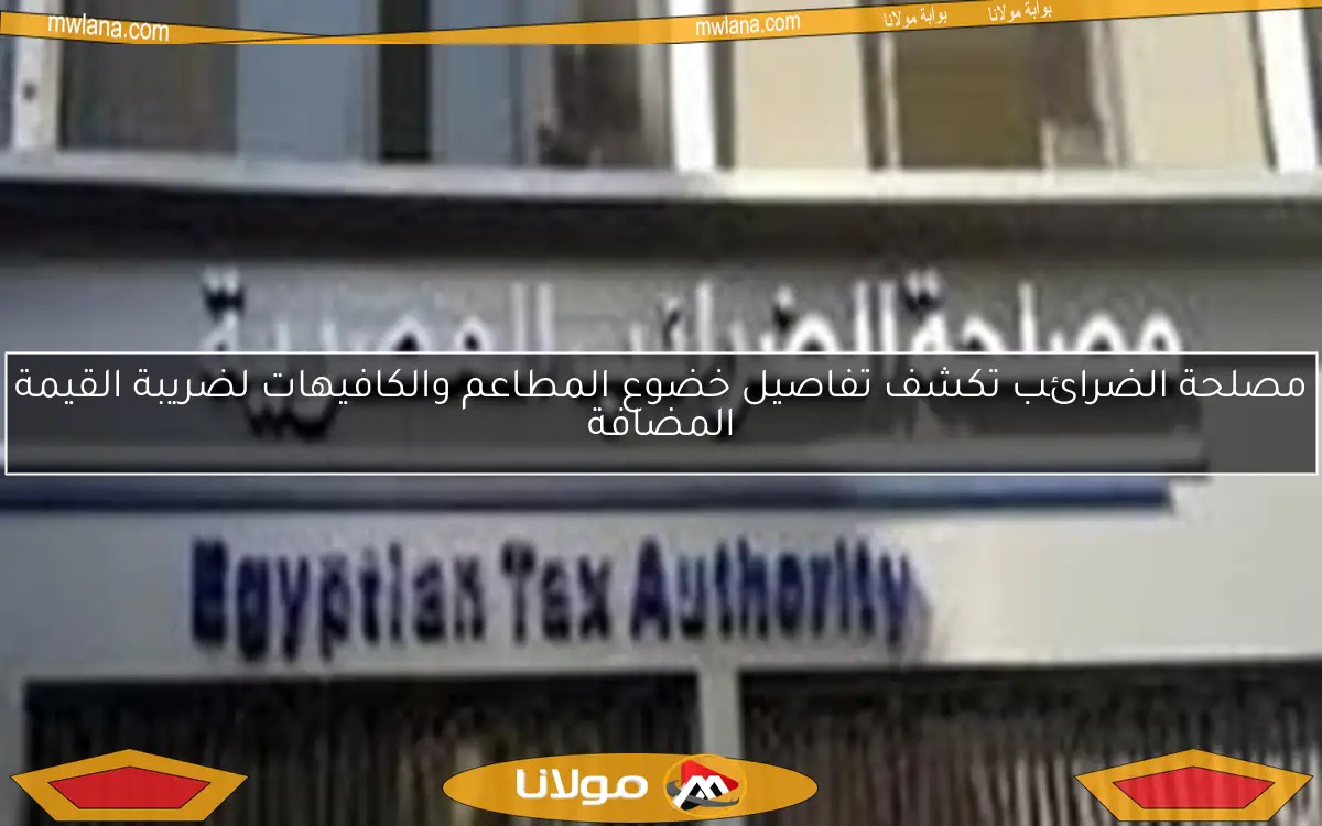 مصلحة الضرائب تكشف تفاصيل خضوع المطاعم والكافيهات لضريبة القيمة المضافة