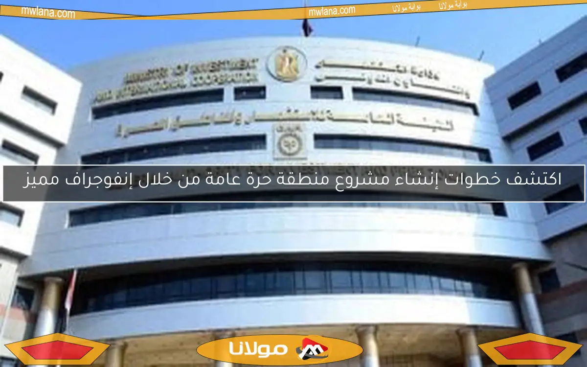 اكتشف خطوات إنشاء مشروع منطقة حرة عامة من خلال إنفوجراف مميز