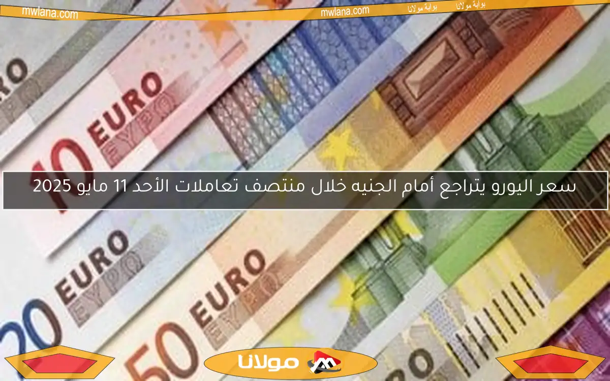 سعر اليورو يتراجع أمام الجنيه خلال منتصف تعاملات الأحد 11 مايو 2025