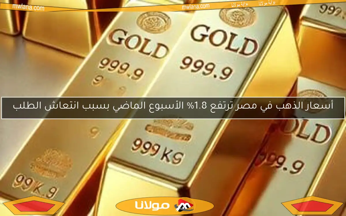 أسعار الذهب في مصر ترتفع 1.8% الأسبوع الماضي بسبب انتعاش الطلب