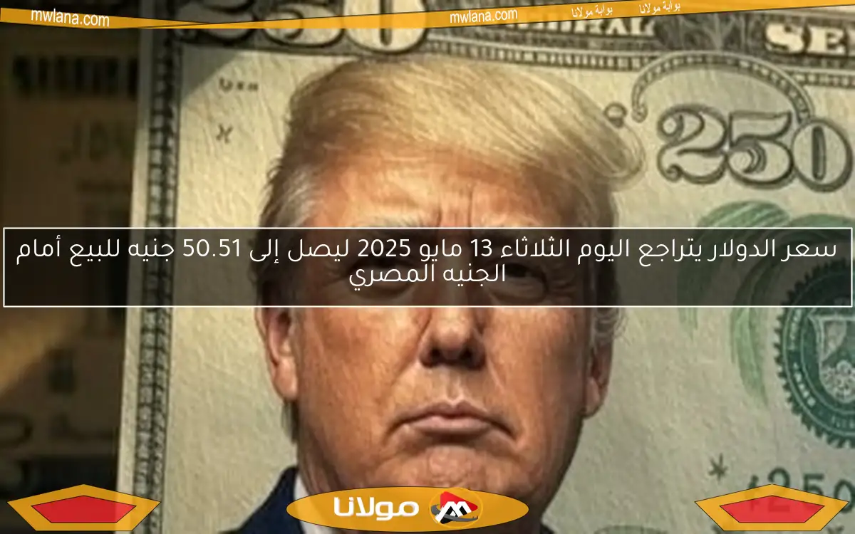 سعر الدولار يتراجع اليوم الثلاثاء 13 مايو 2025 ليصل إلى 50.51 جنيه للبيع أمام الجنيه المصري