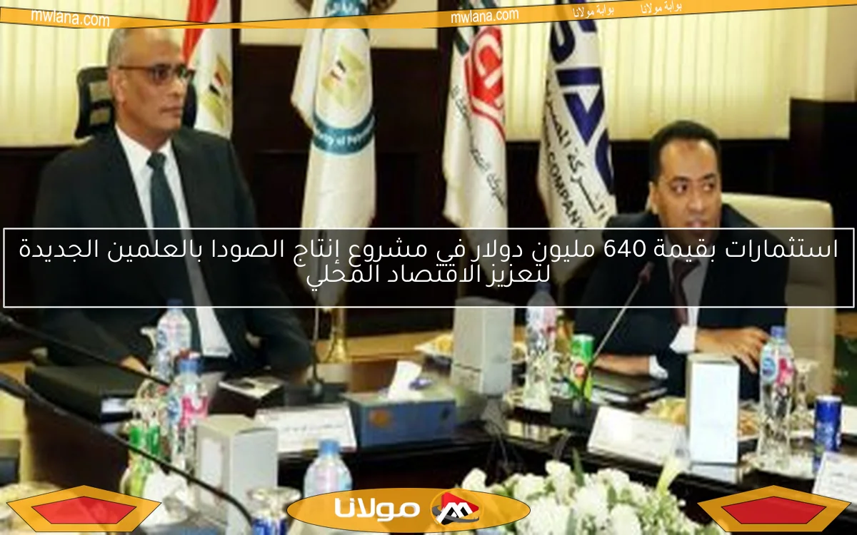 استثمارات بقيمة 640 مليون دولار في مشروع إنتاج الصودا بالعلمين الجديدة لتعزيز الاقتصاد المحلي