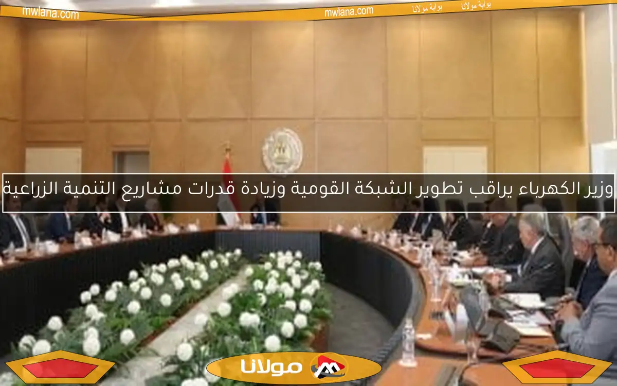 وزير الكهرباء يراقب تطوير الشبكة القومية وزيادة قدرات مشاريع التنمية الزراعية