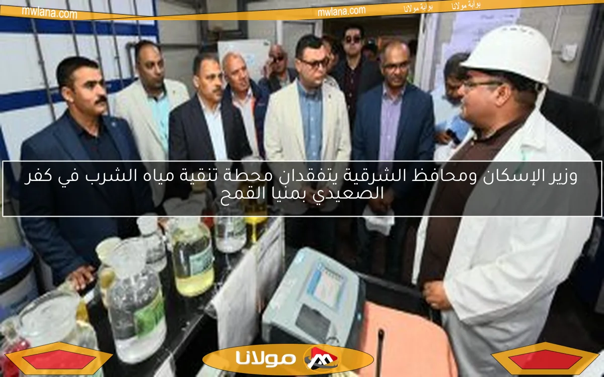 وزير الإسكان ومحافظ الشرقية يتفقدان محطة تنقية مياه الشرب في كفر الصعيدي بمنيا القمح