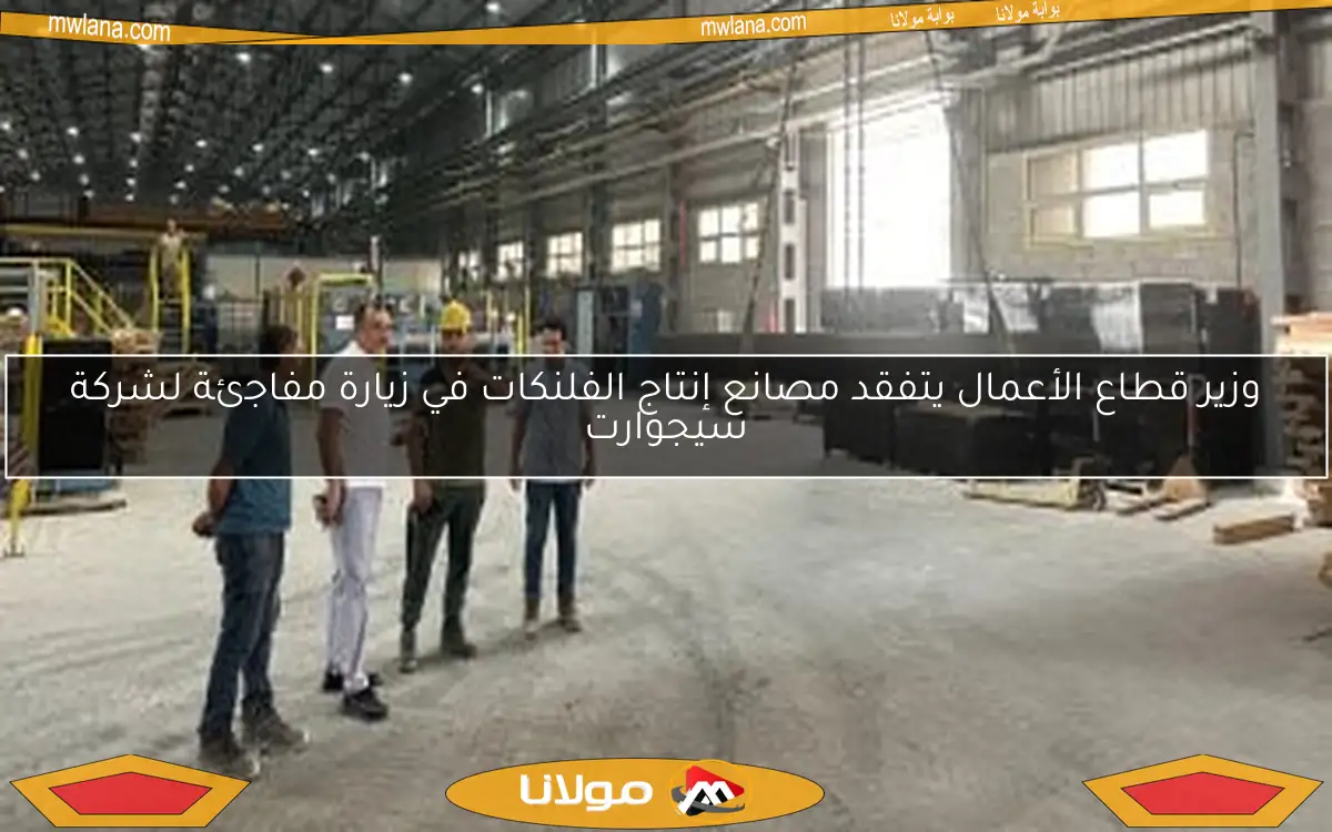 وزير قطاع الأعمال يتفقد مصانع إنتاج الفلنكات في زيارة مفاجئة لشركة سيجوارت