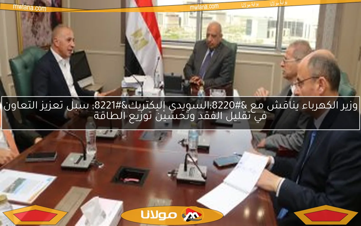 وزير الكهرباء يناقش مع “السويدي إليكتريك” سبل تعزيز التعاون في تقليل الفقد وتحسين توزيع الطاقة
