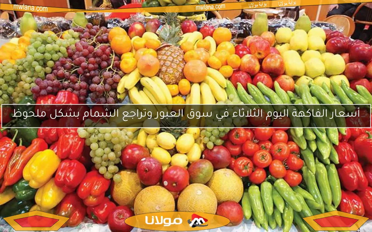 أسعار الفاكهة اليوم الثلاثاء في سوق العبور وتراجع الشمام بشكل ملحوظ