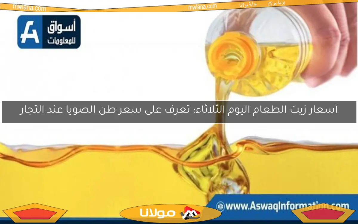 أسعار زيت الطعام اليوم الثلاثاء: تعرف على سعر طن الصويا عند التجار