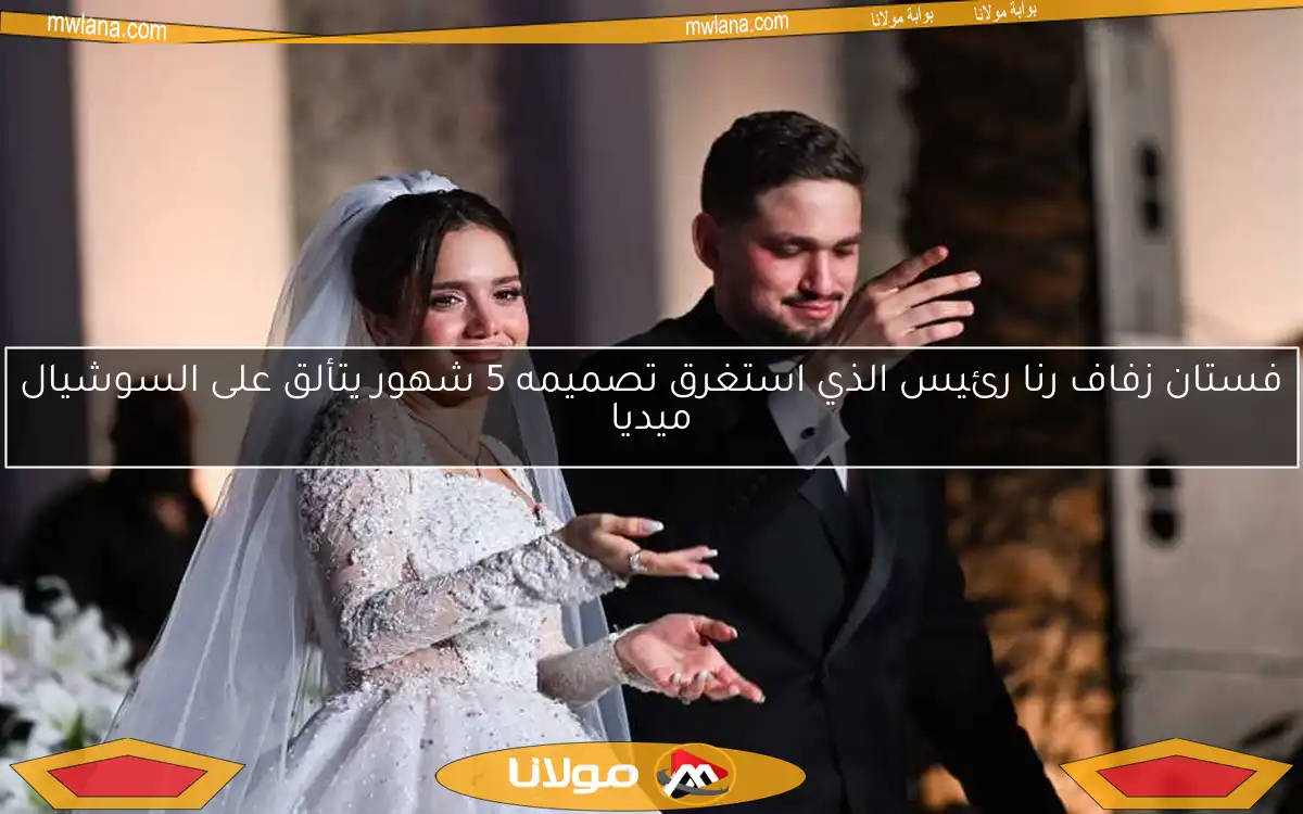 فستان زفاف رنا رئيس الذي استغرق تصميمه 5 شهور يتألق على السوشيال ميديا