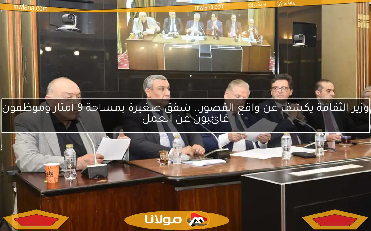 وزير الثقافة يكشف عن واقع القصور.. شقق صغيرة بمساحة 9 أمتار وموظفون غائبون عن العمل