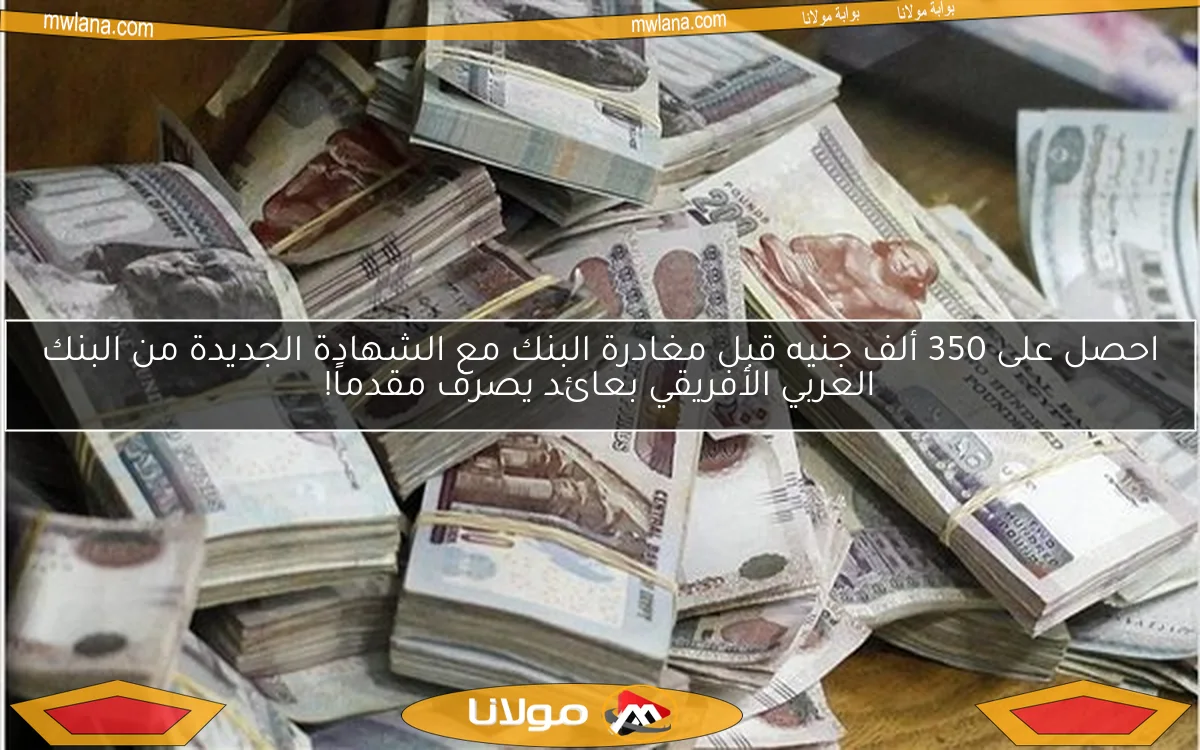 احصل على 350 ألف جنيه قبل مغادرة البنك مع الشهادة الجديدة من البنك العربي الأفريقي بعائد يصرف مقدماً!