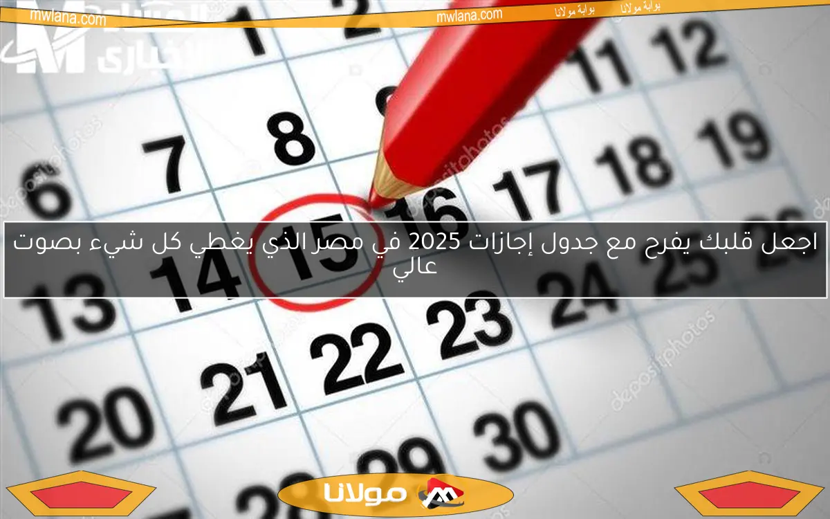 اجعل قلبك يفرح مع جدول إجازات 2025 في مصر الذي يغطي كل شيء بصوت عالي