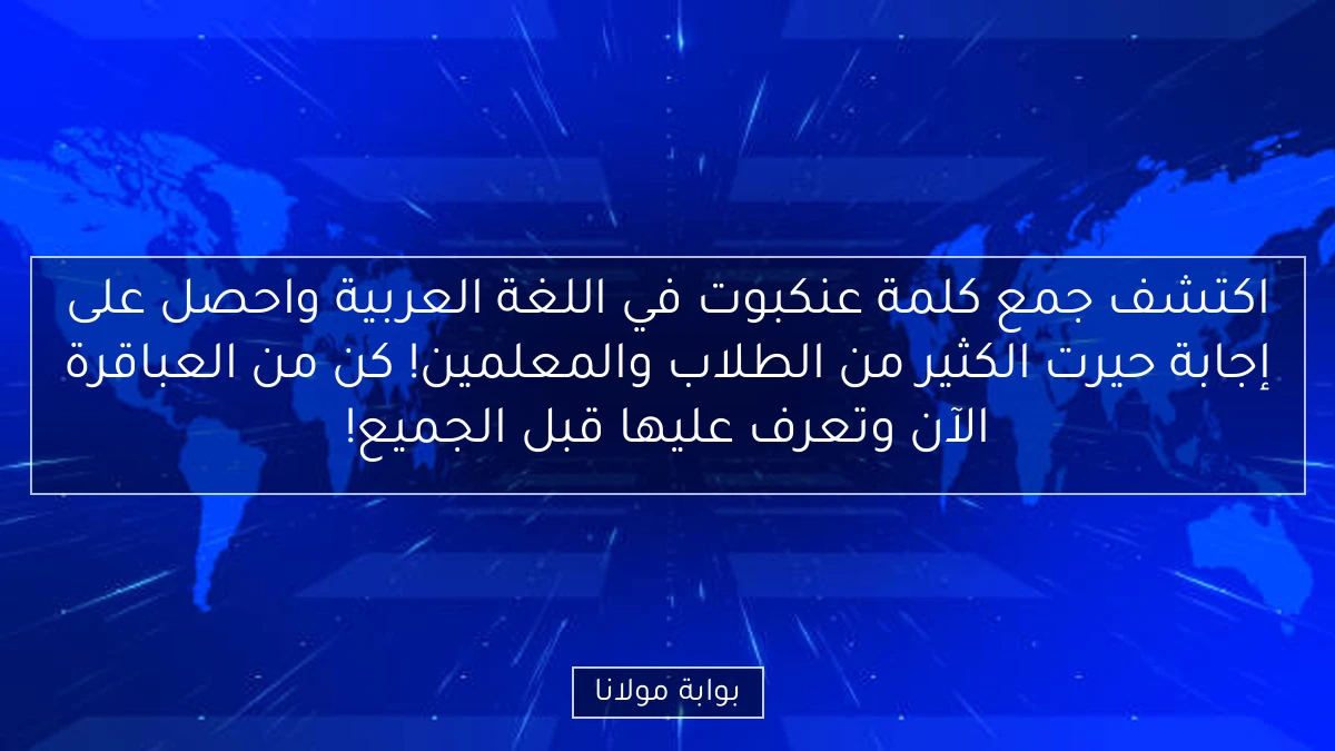 اكتشف جمع كلمة عنكبوت في اللغة العربية واحصل على إجابة حيرت الكثير من الطلاب والمعلمين! كن من العباقرة الآن وتعرف عليها قبل الجميع!