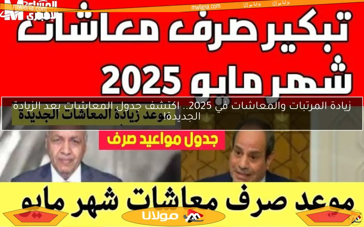 زيادة المرتبات والمعاشات في 2025.. اكتشف جدول المعاشات بعد الزيادة الجديدة!