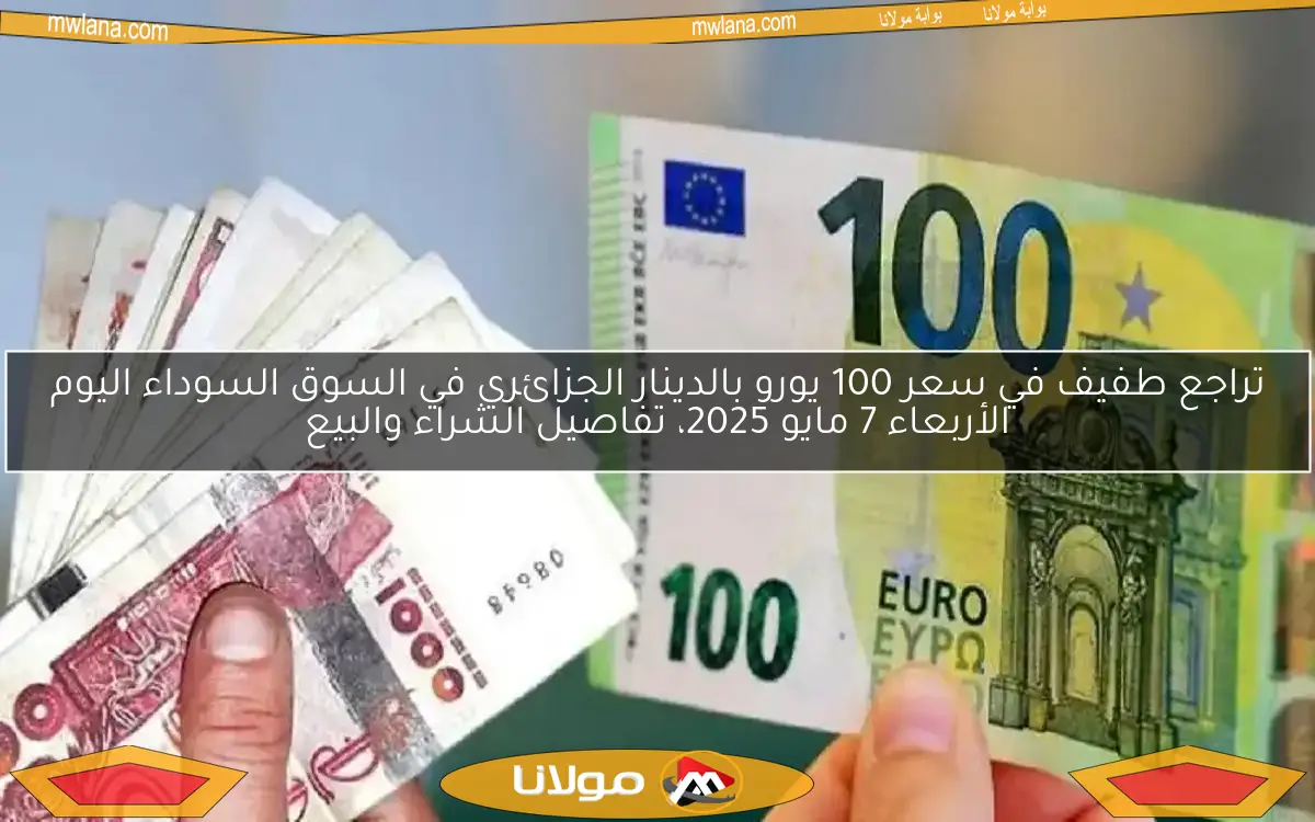 تراجع طفيف في سعر 100 يورو بالدينار الجزائري في السوق السوداء اليوم الأربعاء 7 مايو 2025، تفاصيل الشراء والبيع