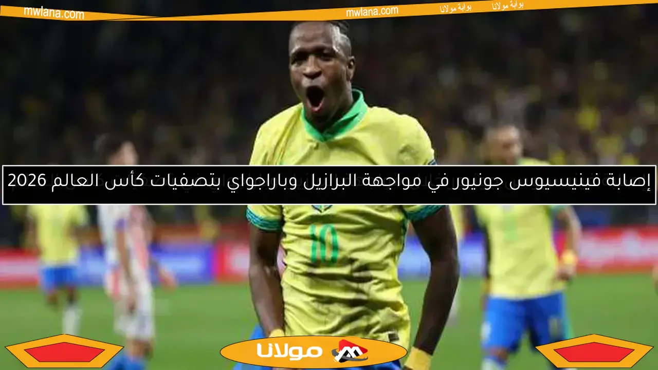 إصابة فينيسيوس جونيور في مواجهة البرازيل وباراجواي بتصفيات كأس العالم 2026