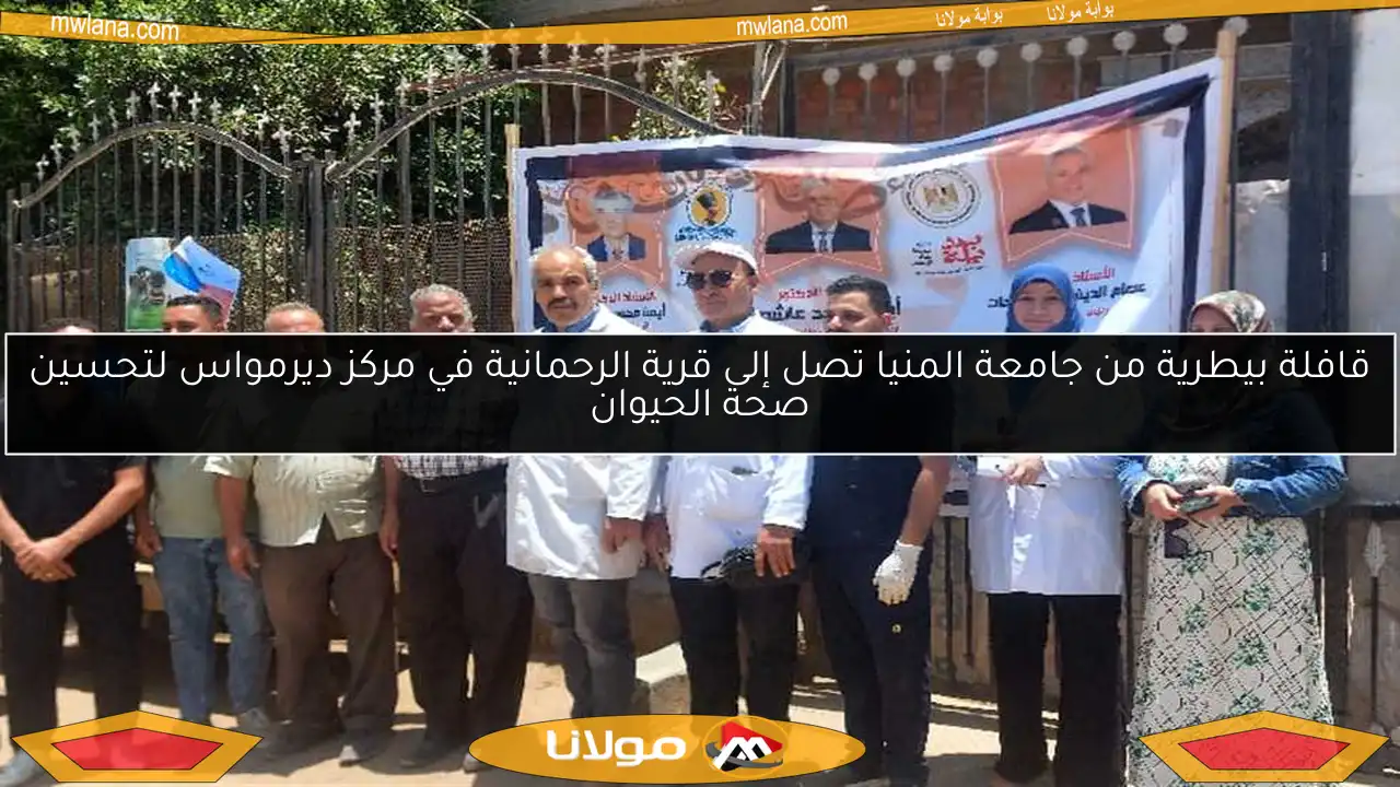 قافلة بيطرية من جامعة المنيا تصل إلى قرية الرحمانية في مركز ديرمواس لتحسين صحة الحيوان