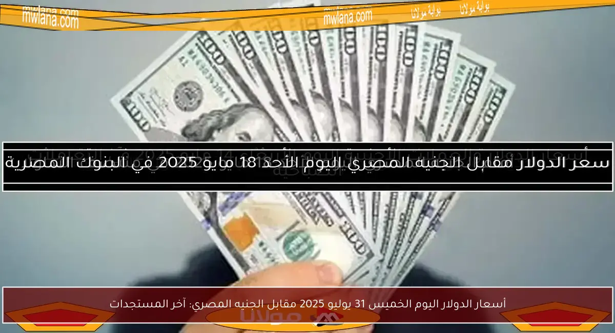 أسعار الدولار اليوم الخميس 31 يوليو 2025 مقابل الجنيه المصري: آخر المستجدات