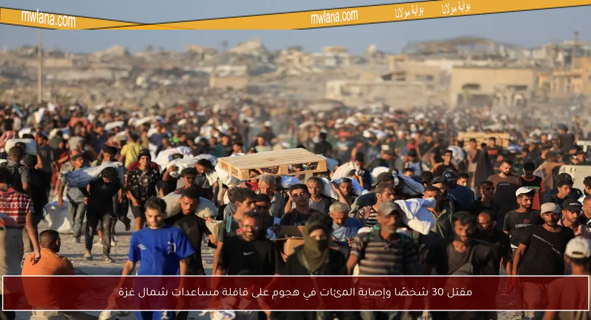 مقتل 30 شخصًا وإصابة المئات في هجوم على قافلة مساعدات شمال غزة