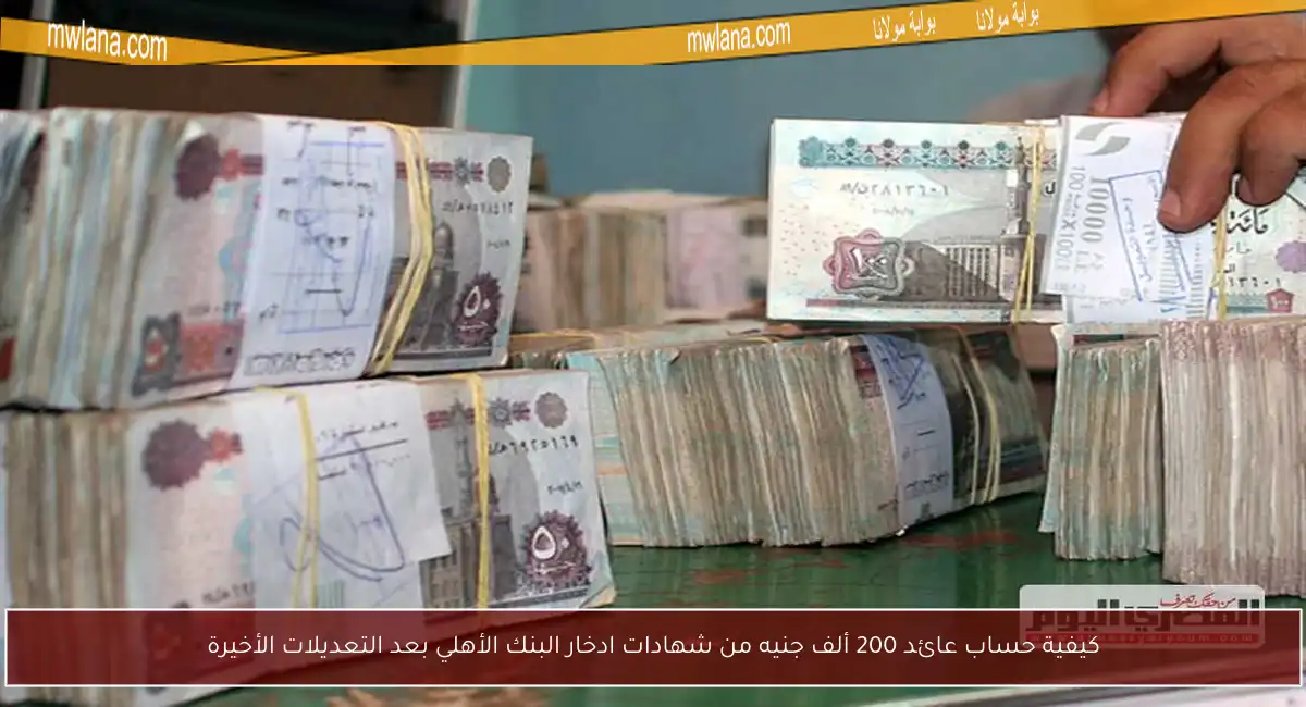 كيفية حساب عائد 200 ألف جنيه من شهادات ادخار البنك الأهلي بعد التعديلات الأخيرة