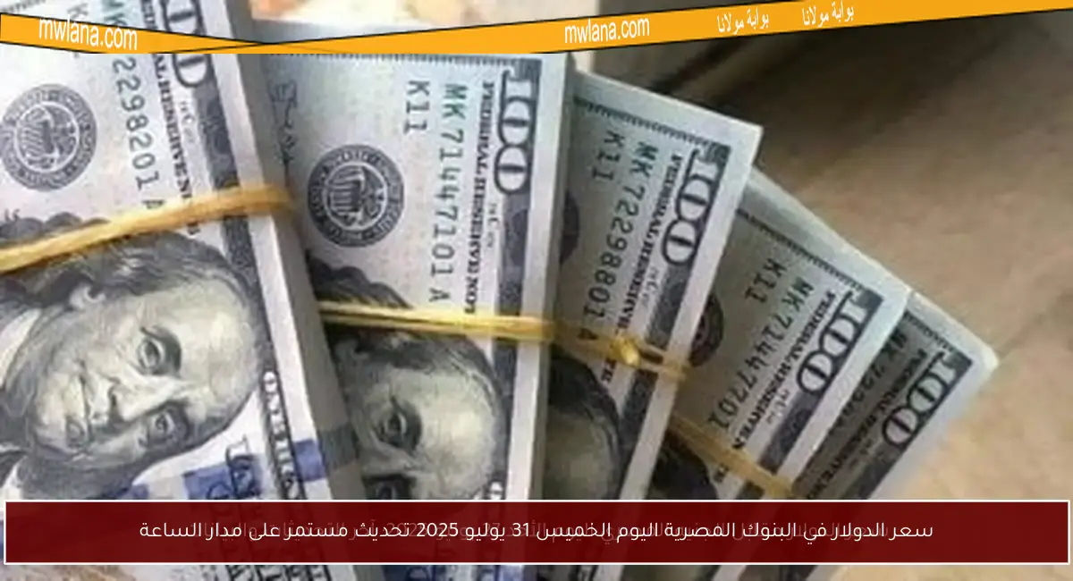 سعر الدولار في البنوك المصرية اليوم الخميس 31 يوليو 2025 تحديث مستمر على مدار الساعة