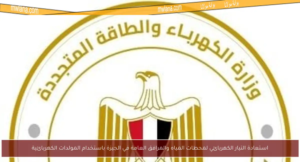 استعادة التيار الكهربائي لمحطات المياه والمرافق العامة في الجيزة باستخدام المولدات الكهربائية