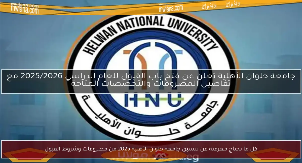 كل ما تحتاج معرفته عن تنسيق جامعة حلوان الأهلية 2025 من مصروفات وشروط القبول