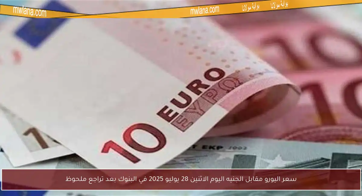 سعر اليورو مقابل الجنيه اليوم الاثنين 28 يوليو 2025 في البنوك بعد تراجع ملحوظ