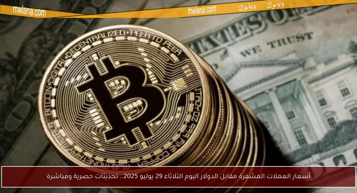 أسعار العملات المشفرة مقابل الدولار اليوم الثلاثاء 29 يوليو 2025.. تحديثات حصرية ومباشرة