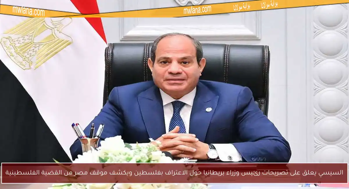 السيسي يعلق على تصريحات رئيس وزراء بريطانيا حول الاعتراف بفلسطين ويكشف موقف مصر من القضية الفلسطينية
