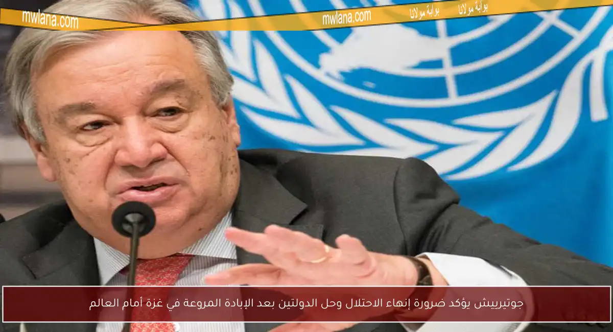 جوتيرييش يؤكد ضرورة إنهاء الاحتلال وحل الدولتين بعد الإبادة المروعة في غزة أمام العالم