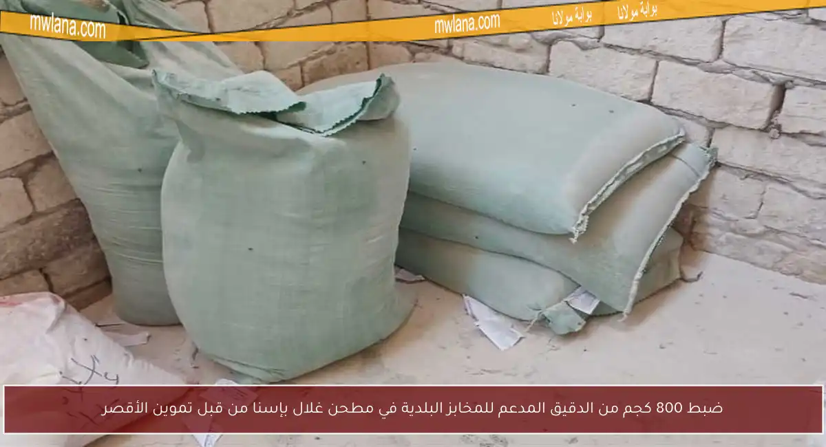 ضبط 800 كجم من الدقيق المدعم للمخابز البلدية في مطحن غلال بإسنا من قبل تموين الأقصر