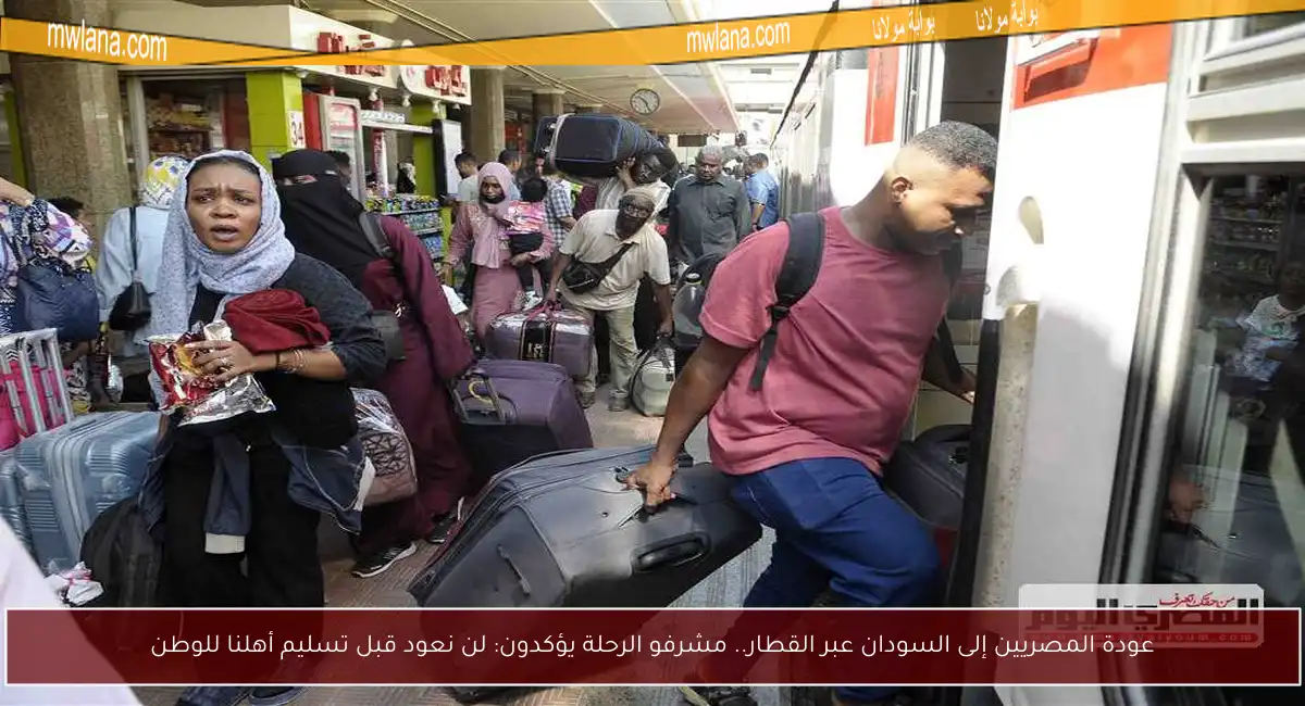 عودة المصريين إلى السودان عبر القطار.. مشرفو الرحلة يؤكدون: لن نعود قبل تسليم أهلنا للوطن