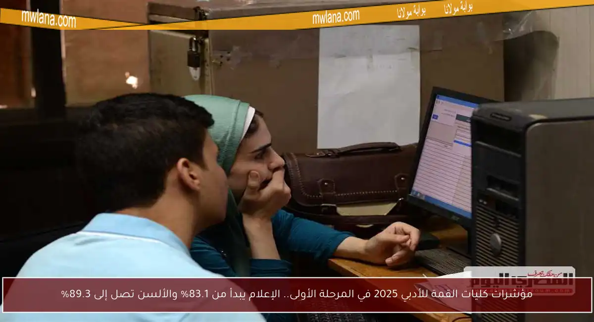 مؤشرات كليات القمة للأدبي 2025 في المرحلة الأولى.. الإعلام يبدأ من 83.1% والألسن تصل إلى 89.3%