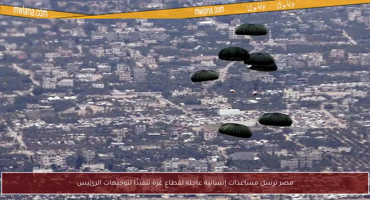مصر ترسل مساعدات إنسانية عاجلة لقطاع غزة تنفيذًا لتوجيهات الرئيس