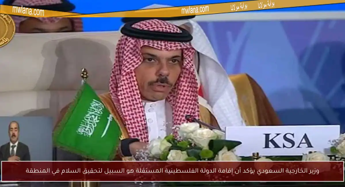 وزير الخارجية السعودي يؤكد أن إقامة الدولة الفلسطينية المستقلة هو السبيل لتحقيق السلام في المنطقة