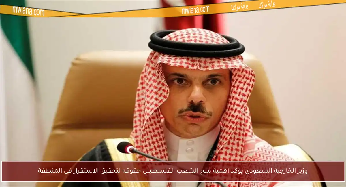 وزير الخارجية السعودي يؤكد أهمية منح الشعب الفلسطيني حقوقه لتحقيق الاستقرار في المنطقة