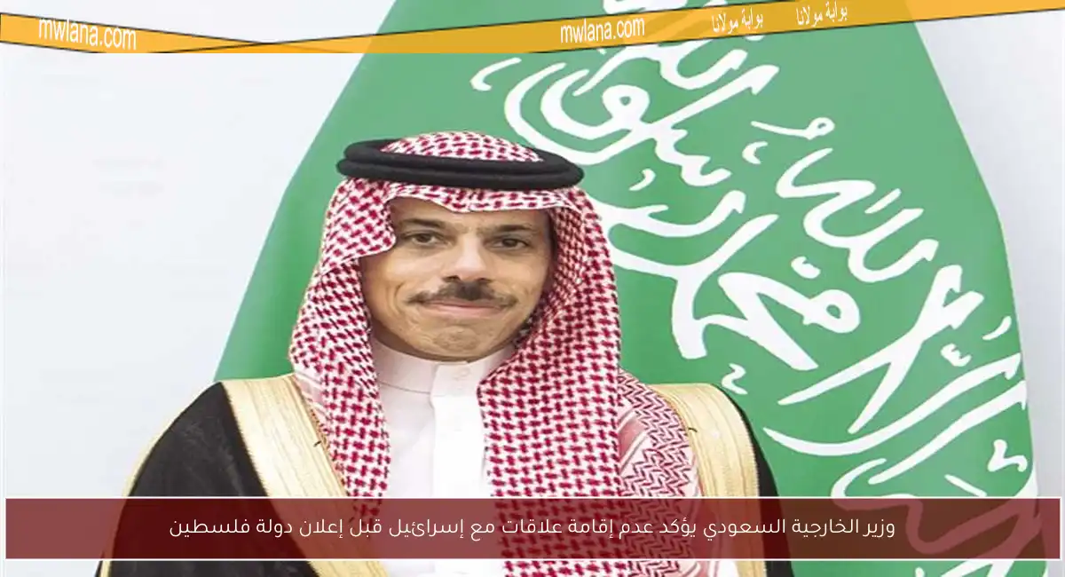 وزير الخارجية السعودي يؤكد عدم إقامة علاقات مع إسرائيل قبل إعلان دولة فلسطين